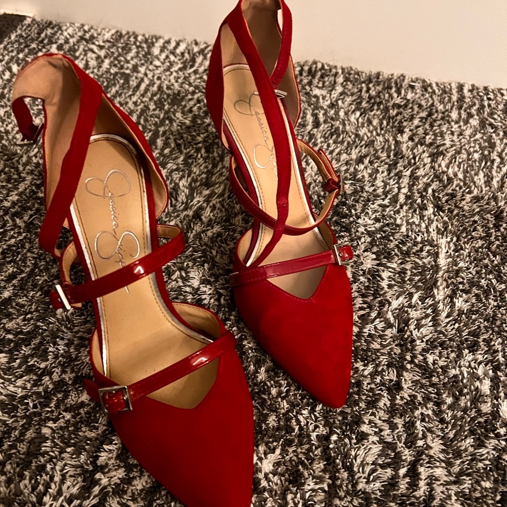 Jessica Simpson Strappy Red Heels